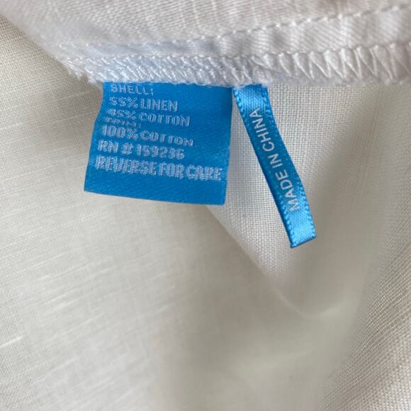 J. McLaughlin White Eyelet Ruffle Blouse Size M - Picture 7 of 9